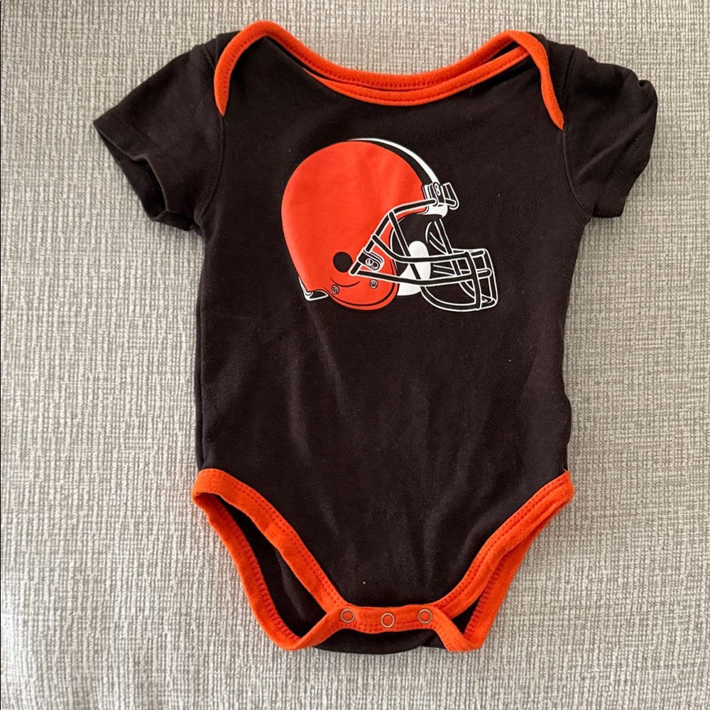 Brown & Orange Baby One-Piece Bodysuit Cleveland browns
